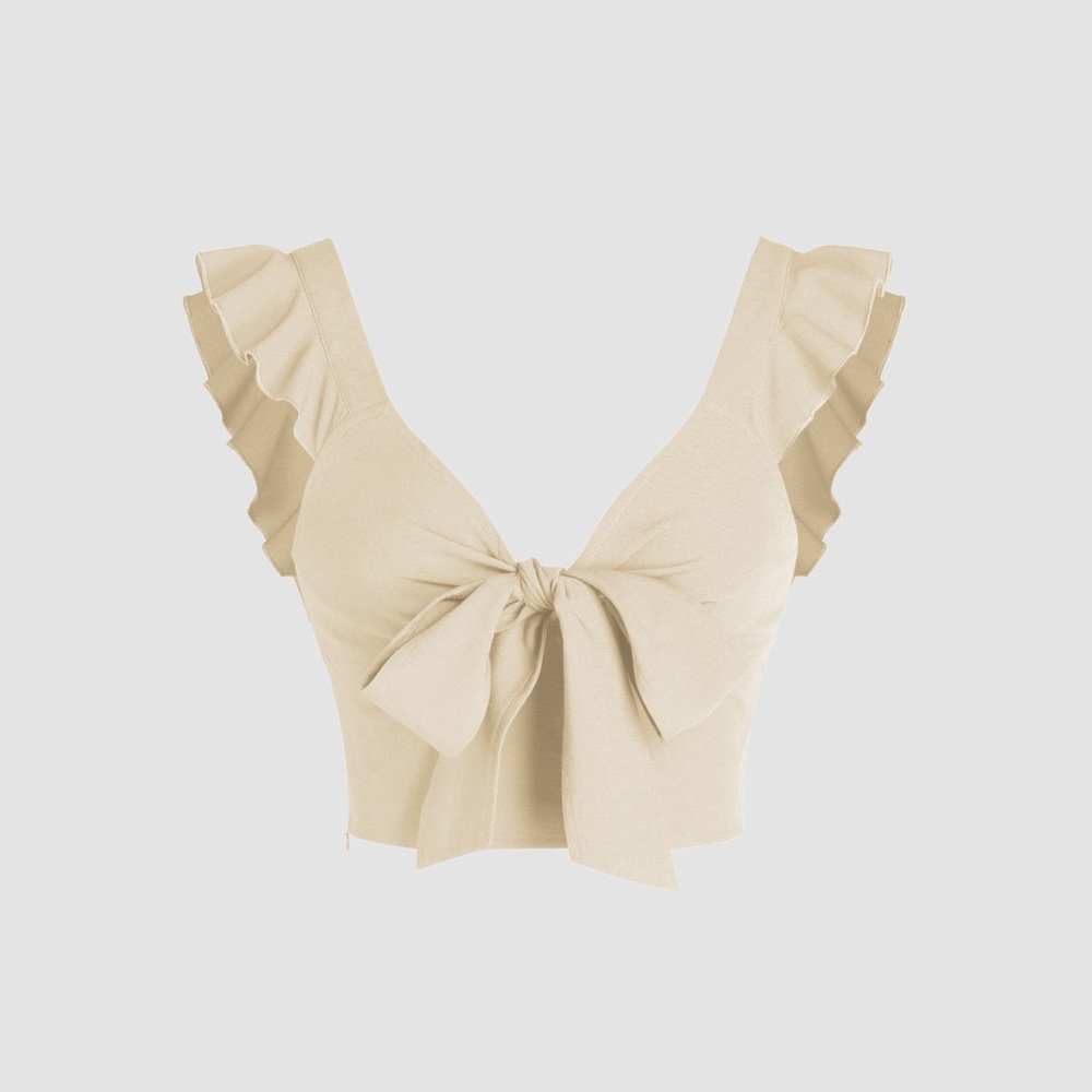 RUFFLED KNOTTED CROP TOP
